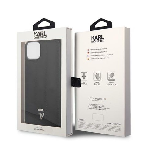 Karl Lagerfeld KLHCP14SPSQPK iPhone 14 / 15 / 13 6,1" hardcase czarny/black Puffy Ikonik Pin