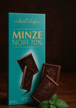 MaitreTruffout Czekolada Gorzka 70% o Smaku Miętowym 100 g