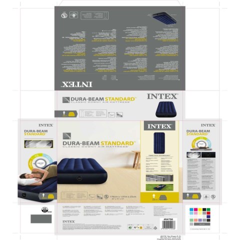 Materac Dmuchany Intex Dura-Beam Classic Downy (191 x 76 x 25 cm)