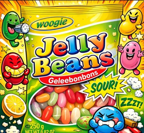 Woogie Jelly Beans Żelki Kwaśne 250 g