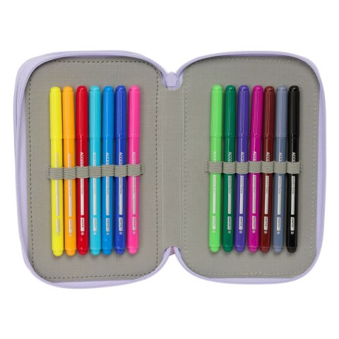 Piórnik Safta Bouquet Różowy Liliowy 12,5 x 19,5 x 5,5 cm 37 Części