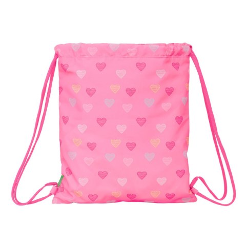 Worek na buty ze sznurkami Benetton Heart Różowy 35 x 40 x 1 cm