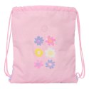 Worek na buty ze sznurkami Safta Bouquet Różowy Liliowy 35 x 40 x 1 cm