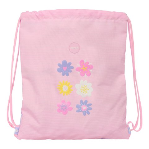 Worek na buty ze sznurkami Safta Bouquet Różowy Liliowy 35 x 40 x 1 cm