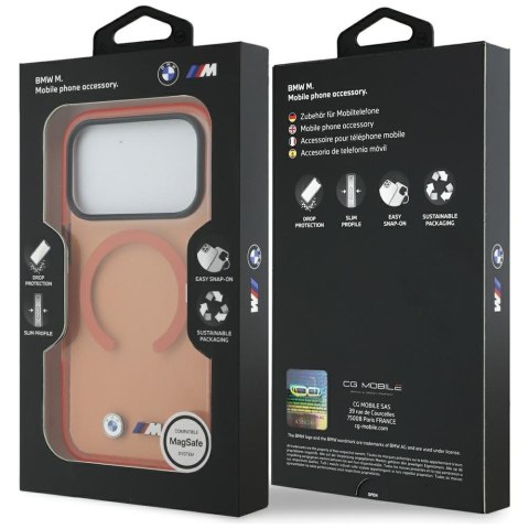 Etui BMW M IML Metal Logos MagSafe do iPhone 17 Pro Max / 18 Pro Max pomarańczowy