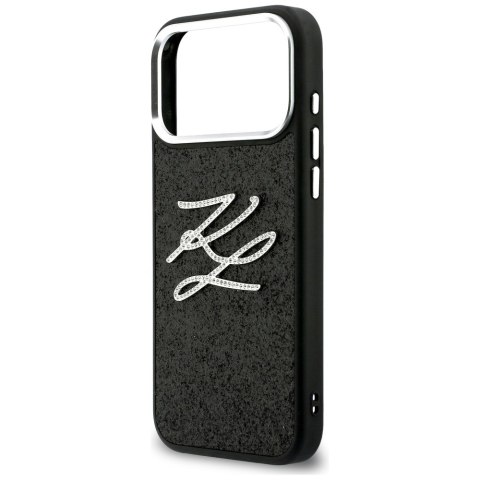 Etui Karl Lagerfeld IML Glitter KL Diamond Logo do iPhone 17 Pro Max czarny