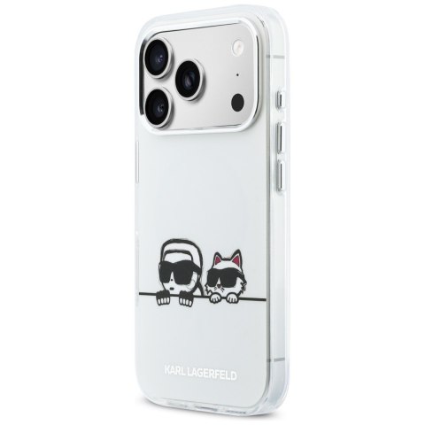 Etui Karl Lagerfeld IML Karl & Choupette Peekaboo Logo MagSafe do iPhone 17 Pro Max biały