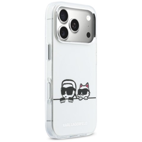 Etui Karl Lagerfeld IML Karl & Choupette Peekaboo Logo MagSafe do iPhone 17 Pro Max biały