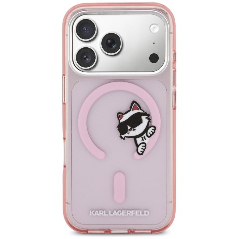 Etui Karl Lagerfeld IML Peekaboo MagSafe do iPhone 17 Pro różowy