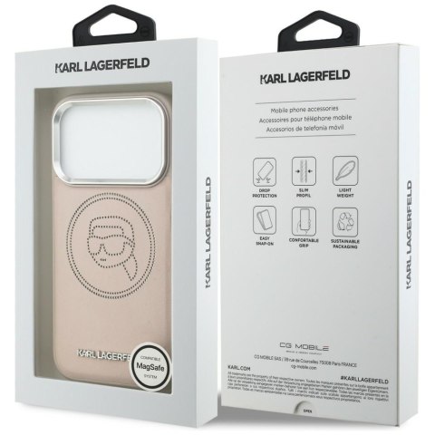 Etui Karl Lagerfeld K Head Point Logo MagSafe do iPhone 17 Pro różowy