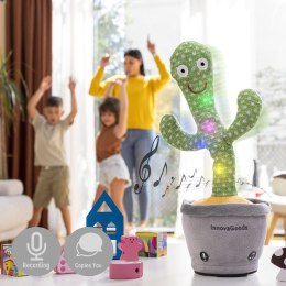Tańczący i mówiący kaktus na akumulator z muzyką i wielokolorowym światłem LED Cacxi InnovaGoods Kolor Zielony (Odnowione A)