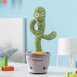 Tańczący i mówiący kaktus na akumulator z muzyką i wielokolorowym światłem LED Cacxi InnovaGoods Kolor Zielony (Odnowione A)