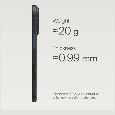 Etui PITAKA Ultra-Slim MagSafe do iPhone 17 Pro Max czarno szary