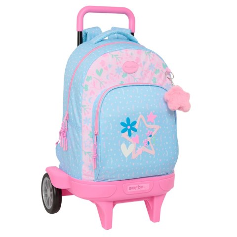Torba szkolna z kółkami BlackFit8 Smile Niebieski Różowy 33 x 45 x 22 cm