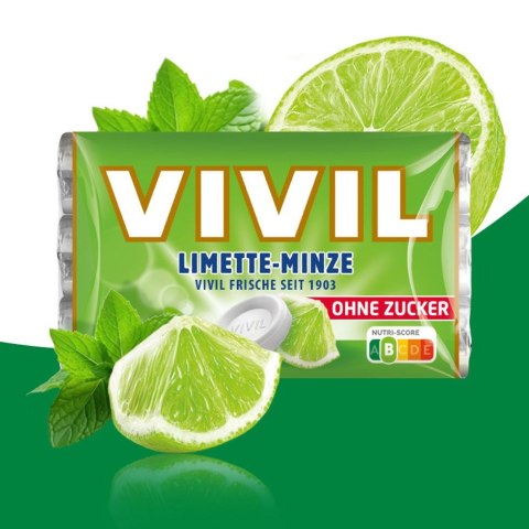 Vivil Pastylki z Limonką i Miętą bez Cukru 28 g