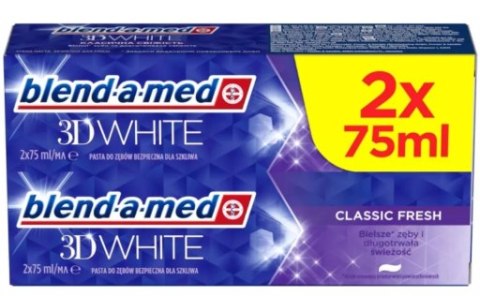 Blend-a-med 3D White Classic Fresh Pasta do Zębów 2 x 75 ml