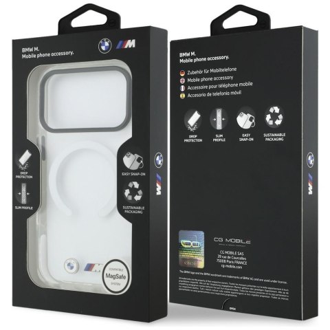 Etui BMW M IML Shockproof Metal Logos MagSafe do iPhone 17 Pro Max / 18 Pro Max przezroczysty