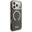 Etui Guess IML Glitters Script Strap MagSafe do iPhone 17 Pro Max czarny