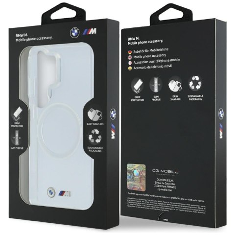 Etui BMW IML Shockproof Metal Logo MagSafe do Samsung Galaxy S26 Ultra przezroczysty