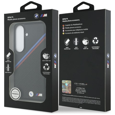 Etui BMW Tricolor Metal Logo MagSafe do Samsung Galaxy S26 czarny