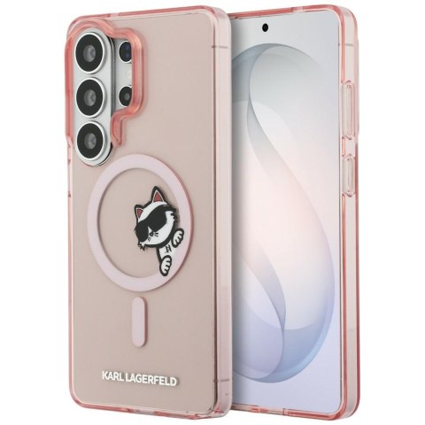 Etui Karl Lagerfeld IML Peekaboo Choupette MagSafe do Samsung Galaxy S26 Ultra różowy