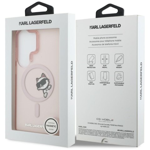 Etui Karl Lagerfeld IML Peekaboo Choupette MagSafe do Samsung Galaxy S26 Ultra różowy