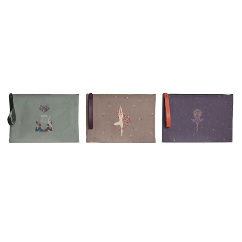 Neseser DKD Home Decor Brązowy Kolor Zielony Bordeaux (3 Sztuk)