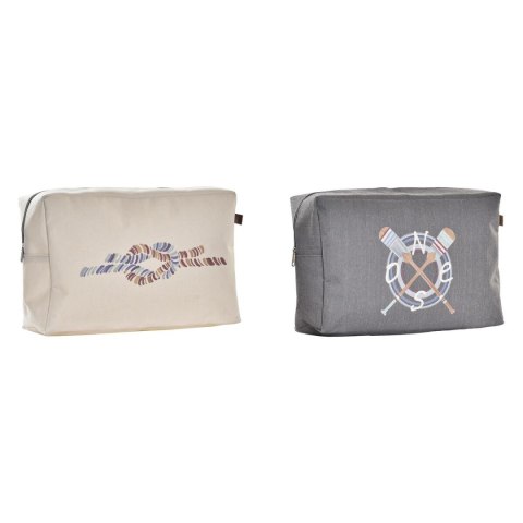 Neseser DKD Home Decor Biały Szary (2 Sztuk)
