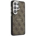 Etui Guess 4G Embossed Ring MagSafe do Samsung Galaxy S26 Ultra brązowy