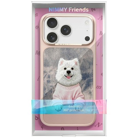 Etui Nimmy Gentle Pets Series Dog MagSafe do iPhone 17 Pro różowy