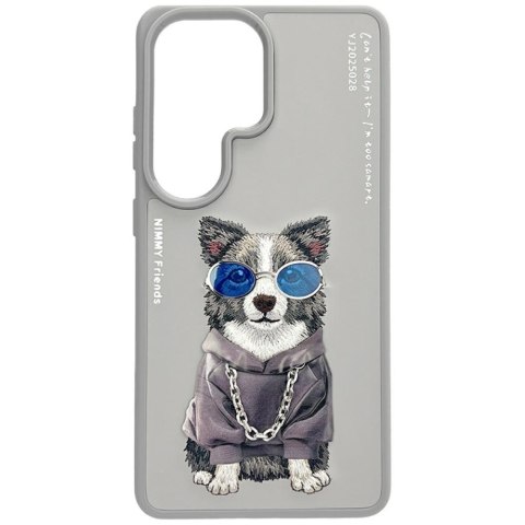 Etui Nimmy Glasses Cool Dog do Samsung Galaxy S26 Ultra szary