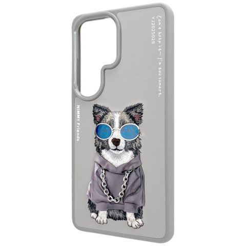 Etui Nimmy Glasses Cool Dog do Samsung Galaxy S26 Ultra szary