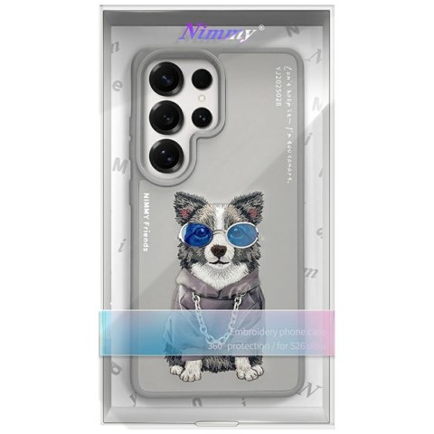 Etui Nimmy Glasses Cool Dog do Samsung Galaxy S26 Ultra szary