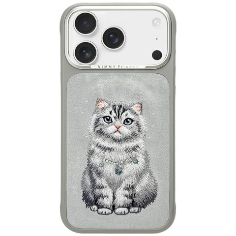 Etui Nimmy Lucky Fashion Cat MagSafe do iPhone 17 Pro Max szary