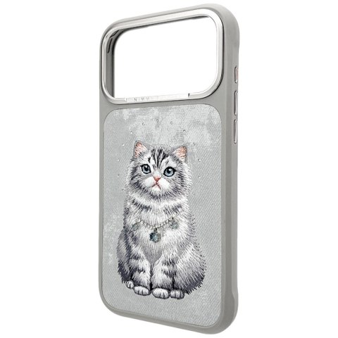 Etui Nimmy Lucky Fashion Cat MagSafe do iPhone 17 Pro Max szary