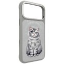Etui Nimmy Lucky Fashion Cat MagSafe do iPhone 17 Pro Max szary