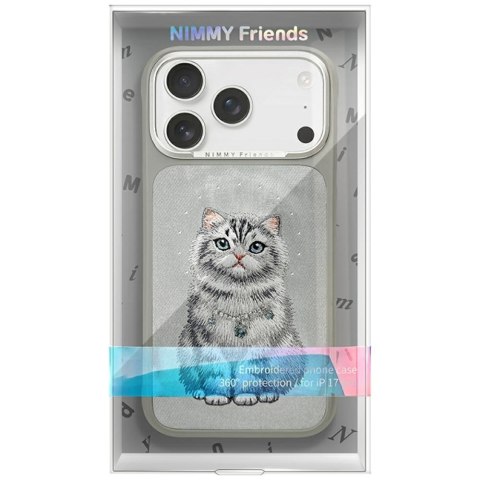 Etui Nimmy Lucky Fashion Cat MagSafe do iPhone 17 Pro Max szary