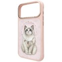 Etui Nimmy Lucky Fashion Cat MagSafe do iPhone 17 Pro różowy