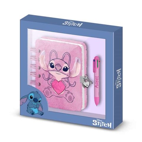Książeczka na spirali z długopisem Stitch Angel Różowy