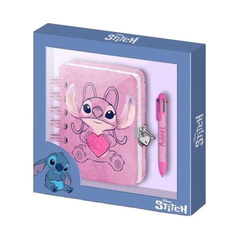 Książeczka na spirali z długopisem Stitch Angel Różowy