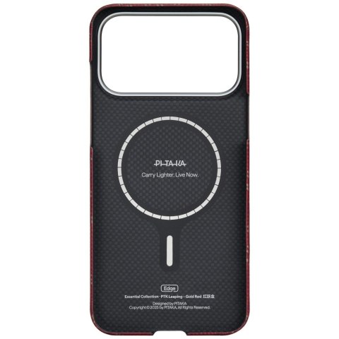 Etui PITAKA Ultra-Slim Monogram MagSafe do iPhone 17 Pro Max złoto czerwony