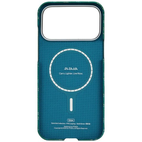 Etui PITAKA Ultra-Slim Monogram MagSafe do iPhone 17 Pro Max złoto zielony