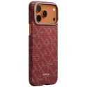Etui PITAKA Ultra-Slim Monogram MagSafe do iPhone 17 Pro złoto czerwony