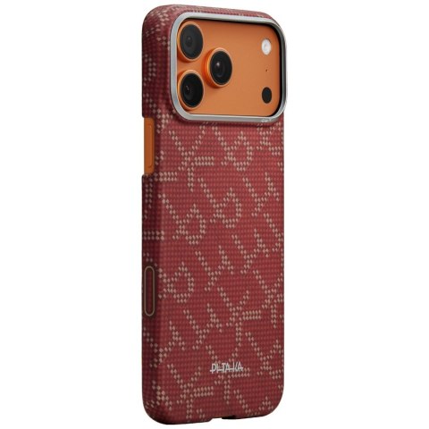 Etui PITAKA Ultra-Slim Monogram MagSafe do iPhone 17 Pro złoto czerwony