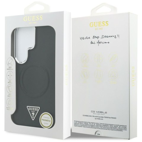 Etui Guess Embossed Ring Triangle Logo MagSafe do Samsung Galaxy S26 Ultra czarny