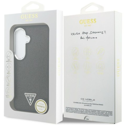 Etui Guess Fixed Glitter Triangle MagSafe do Samsung Galaxy S26+ czarny