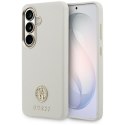 Etui Guess Rhinestone Round Logo MagSafe do Samsung Galaxy S26 beżowy