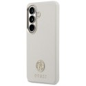 Etui Guess Rhinestone Round Logo MagSafe do Samsung Galaxy S26 beżowy