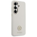 Etui Guess Rhinestone Round Logo MagSafe do Samsung Galaxy S26 beżowy