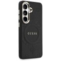 Etui Guess Saffiano Peony Embossed Ring MagSafe do Samsung Galaxy S26 czarny